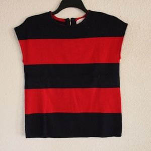 Philosophy Top - Red & Navy Stripe